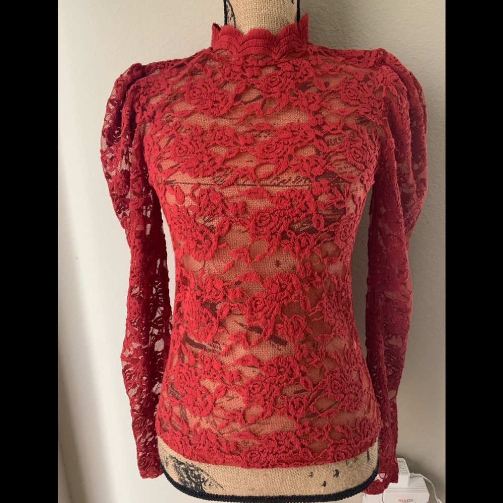 Burnt Orange Lace Top